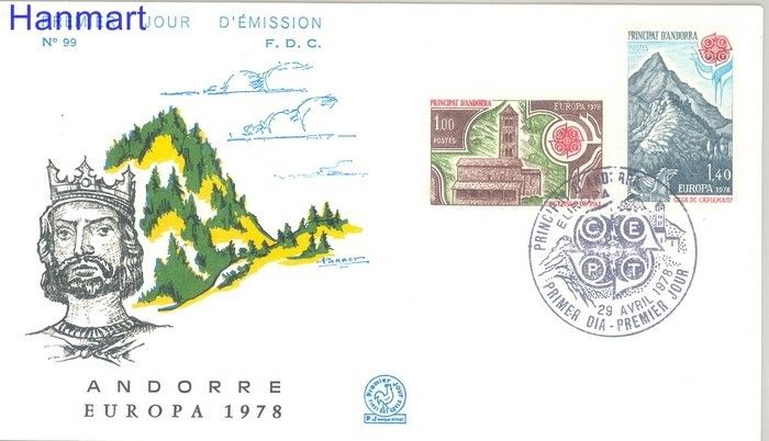 Znaczek Andora Francuska 1978 Mi 290-291 FDC