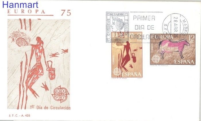 Znaczek Hiszpania 1975 Mi 2151-2152 FDC
