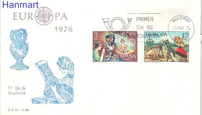 Znaczek Hiszpania 1976 Mi 2209-2210 FDC