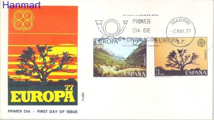 Znaczek Hiszpania 1977 Mi 2299-2300 FDC