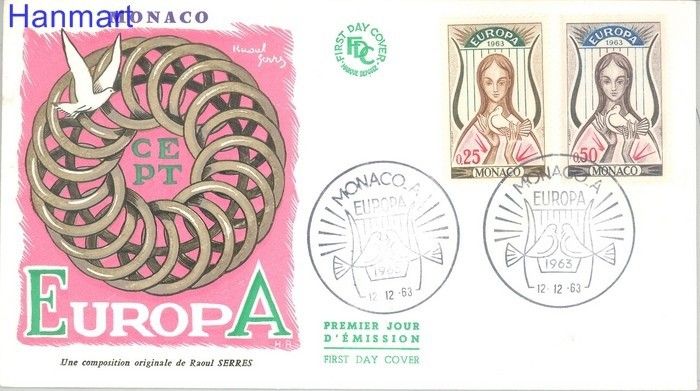 Znaczek Monako 1963 FDC