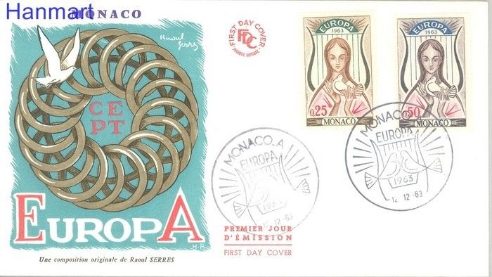 Znaczek Monako 1963 FDC
