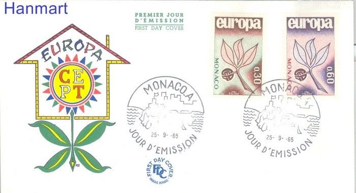 Znaczek Monako 1965 Mi 810-811 FDC