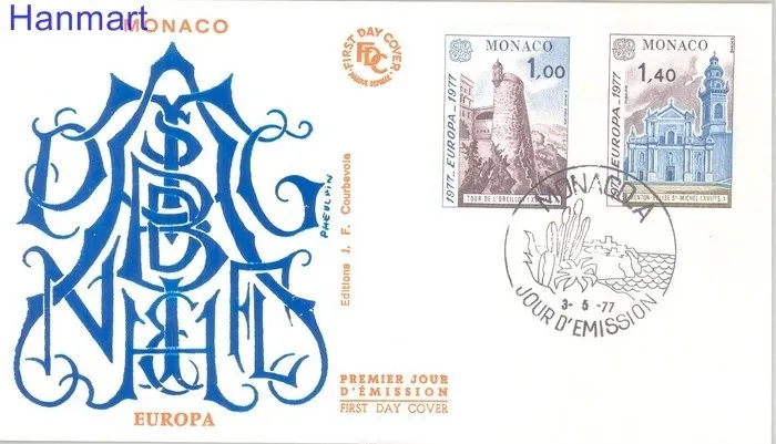 Znaczek Monako 1977 Mi 1273-1274 FDC