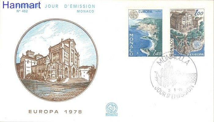 Znaczek Monako 1978 Mi 1319-1320 FDC