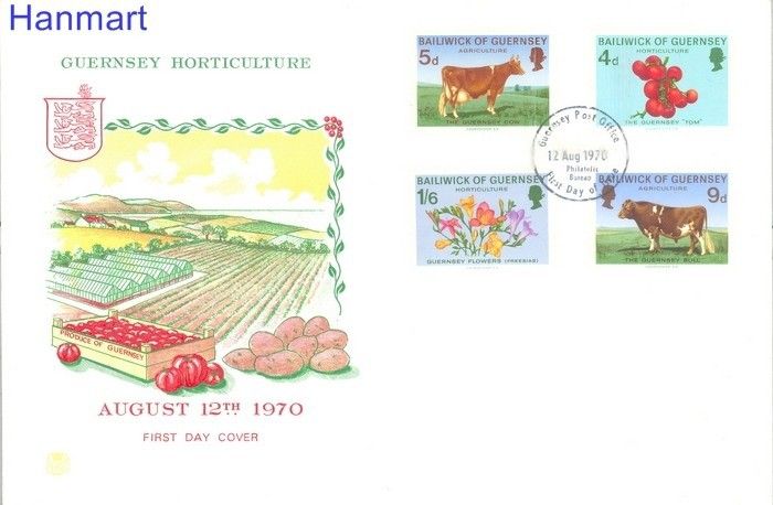 Znaczek Guernsey 1970 Mi 31-34 FDC