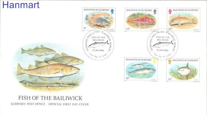 Znaczek Guernsey 1985 Mi 314-318 FDC