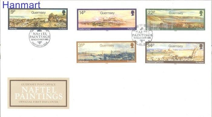 Znaczek Guernsey 1985 Mi 335-339 FDC