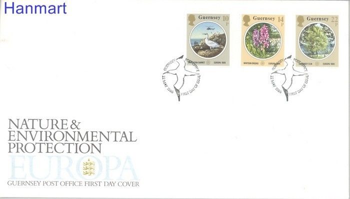 Znaczek Guernsey 1986 Mi 358-360 FDC