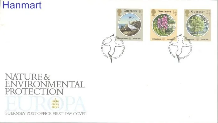 Znaczek Guernsey 1986 Mi 358-360 FDC