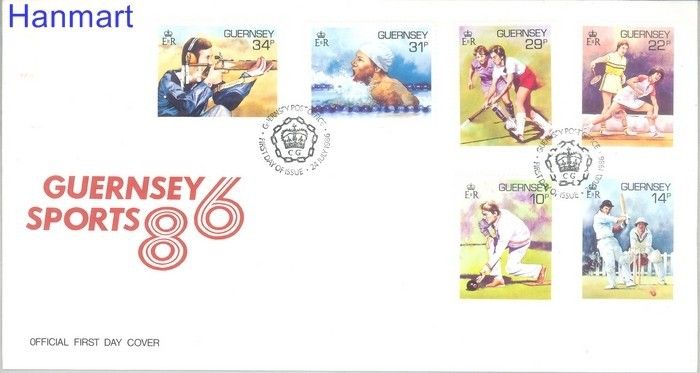 Znaczek Guernsey 1986 Mi 363-368 FDC