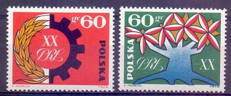 Znaczek Polska 1964 Mi 1473-1474 Fi 1325-1326 Czyste **