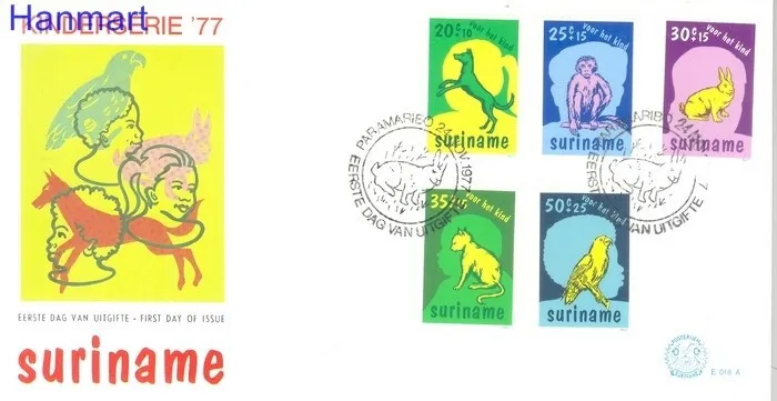 Znaczek Surinam 1977 Mi 794-798 FDC