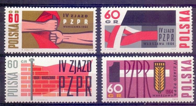Znaczek Polska 1964 Mi 1499-1502 Fi 1351-1354 Czyste **