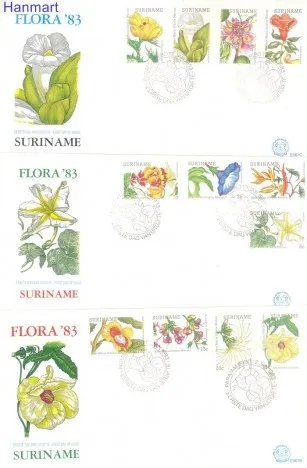 Znaczek Surinam 1983 Mi 1005-1016 FDC