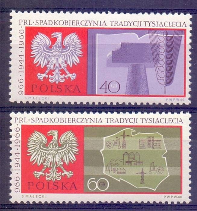 Znaczek Polska 1966 Mi 1738-1739 Fi 1590-1591 Czyste **