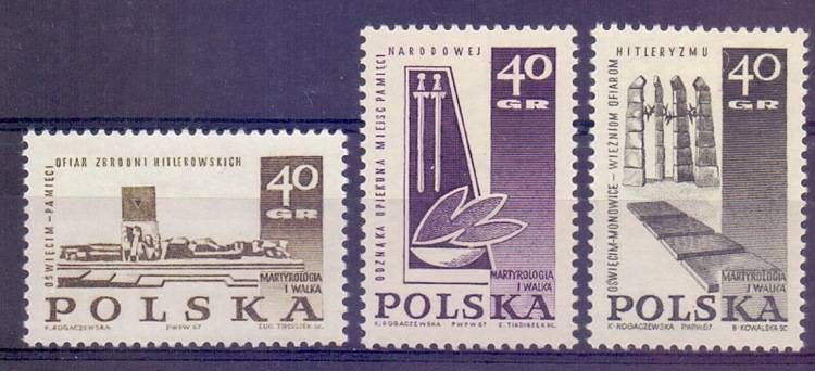 Znaczek Polska 1967 Mi 1757-1759 Fi 1609-1611 Czyste **