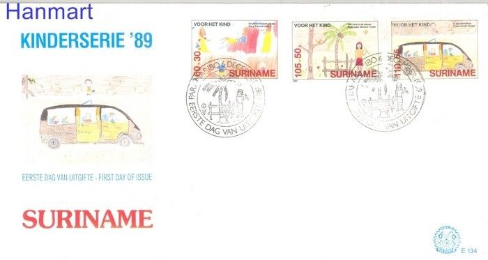 Znaczek Surinam 1989 Mi 1317-1319 FDC