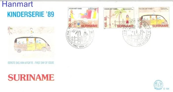 Znaczek Surinam 1989 Mi 1317-1319 FDC