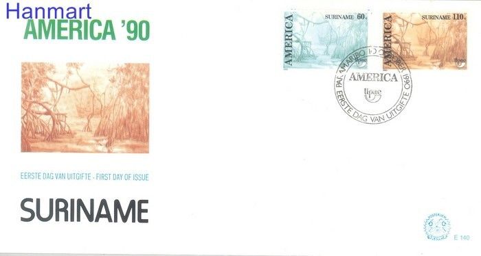 Znaczek Surinam 1990 Mi 1347-1348 FDC
