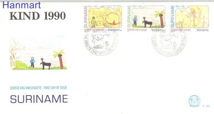 Znaczek Surinam 1990 Mi 1353-1355 FDC