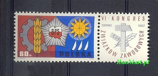 Znaczek Polska 1967 Mi zf 1769 Fi zf 1622 Czyste **