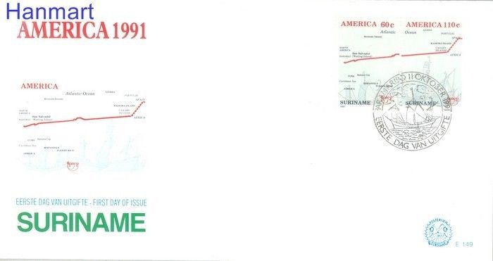Znaczek Surinam 1991 Mi 1377-1378 FDC
