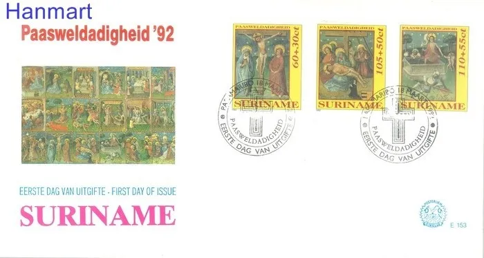 Znaczek Surinam 1992 Mi 1400-1402 FDC