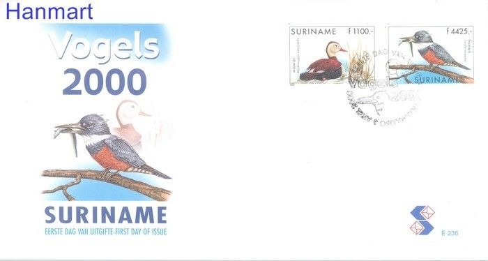 Znaczek Surinam 2000 Mi 1734-1735 FDC