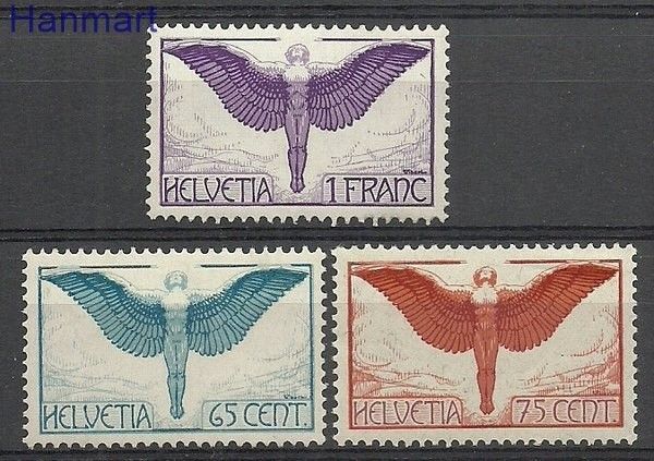 Znaczek Szwajcaria 1924 Mi 189-191x Z podlepką *