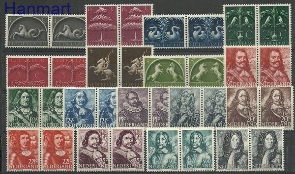 Znaczek Holandia 1943 Mi 405-421 Czyste **