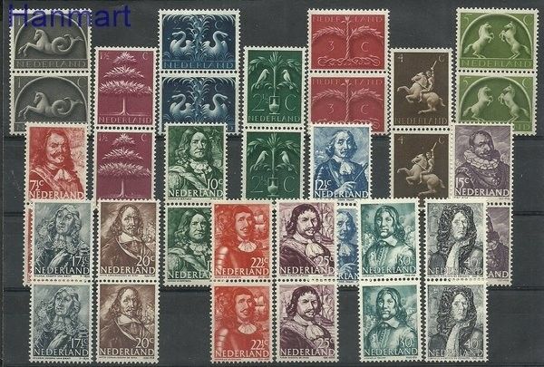 Znaczek Holandia 1943 Mi 405-421 Czyste **