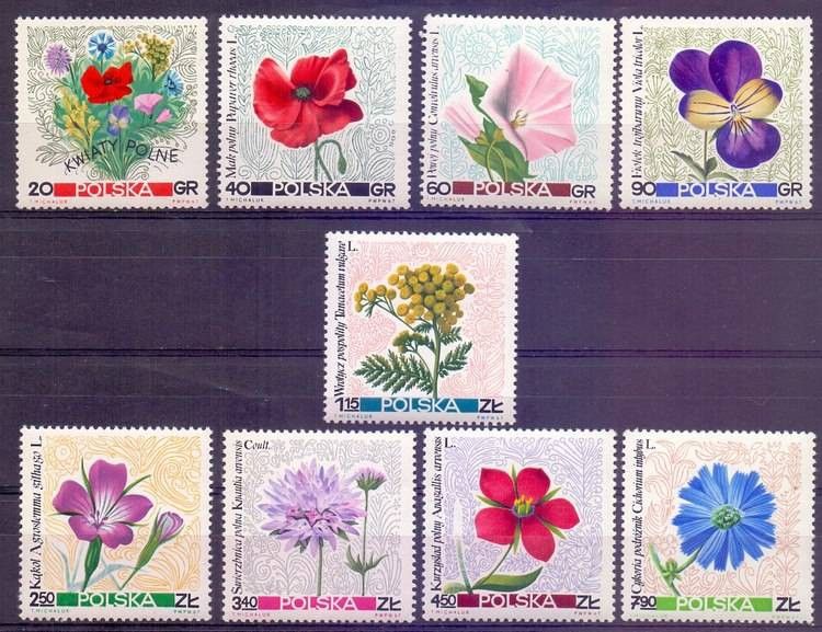 Znaczek Polska 1967 Mi 1781-1789 Fi 1634-1642 Czyste **