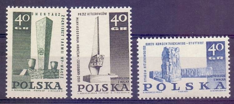 Znaczek Polska 1967 Mi 1790-1792 Fi 1647-1649 Czyste **