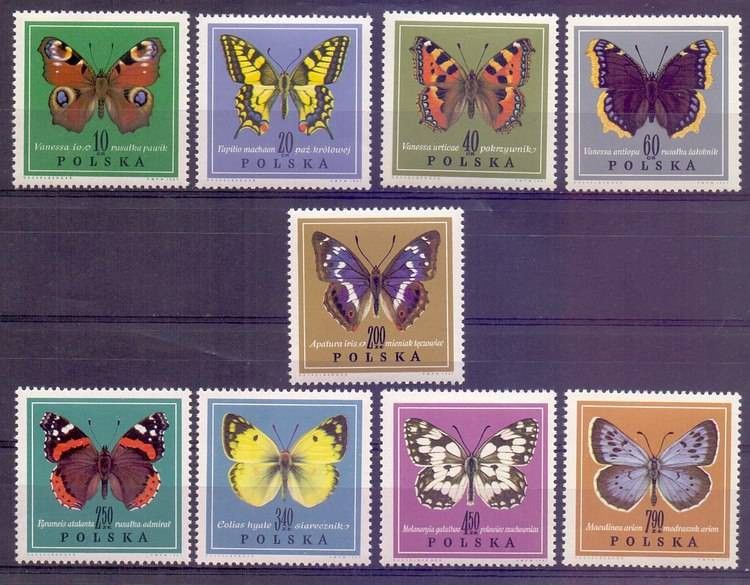 Znaczek Polska 1967 Mi 1797-1805 Fi 1650-1658 Czyste **