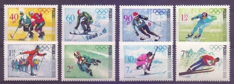 Znaczek Polska 1968 Mi 1820-1827 Fi 1673-1680 Czyste **