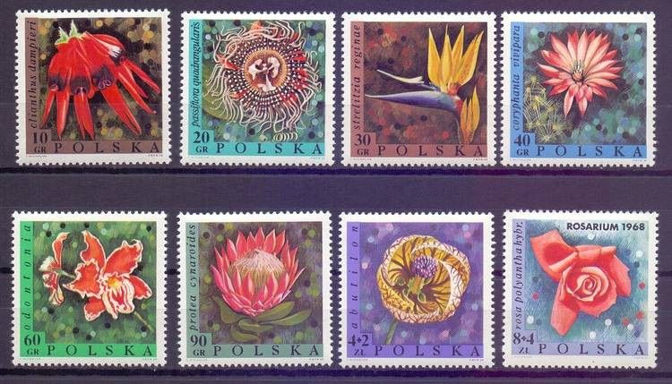 Znaczek Polska 1968 Mi 1836-1843 Fi 1689-1696 Czyste **