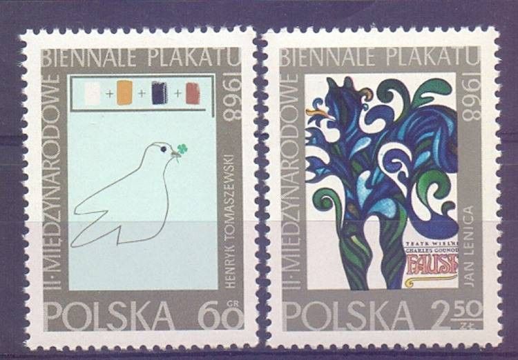 Znaczek Polska 1968 Mi 1844-1845 Fi 1697-1698 Czyste **