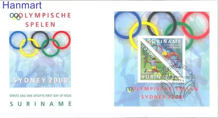 Znaczek Surinam 2000 Mi bl 80 FDC