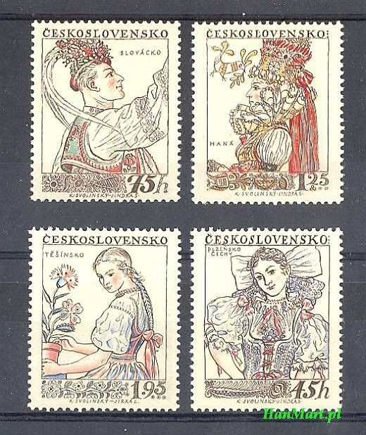 Znaczek Czechosłowacja 1957 Mi 1051-1054 Czyste **