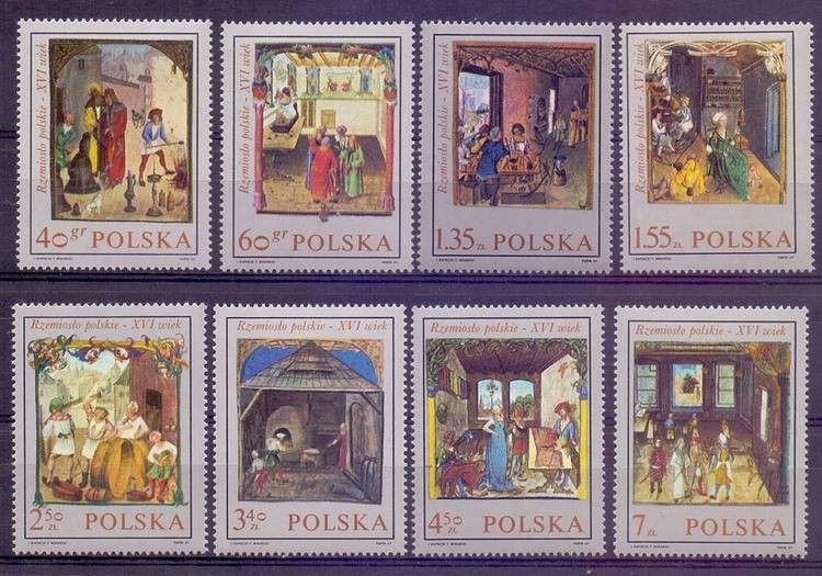 Znaczek Polska 1969 Mi 1963-1970 Fi 1816-1823 Czyste **
