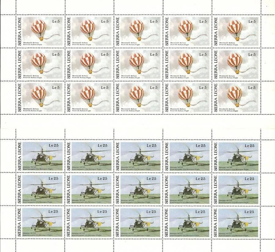 Znaczek Sierra Leone 1987 Mi ark 1010-1019 Czyste **
