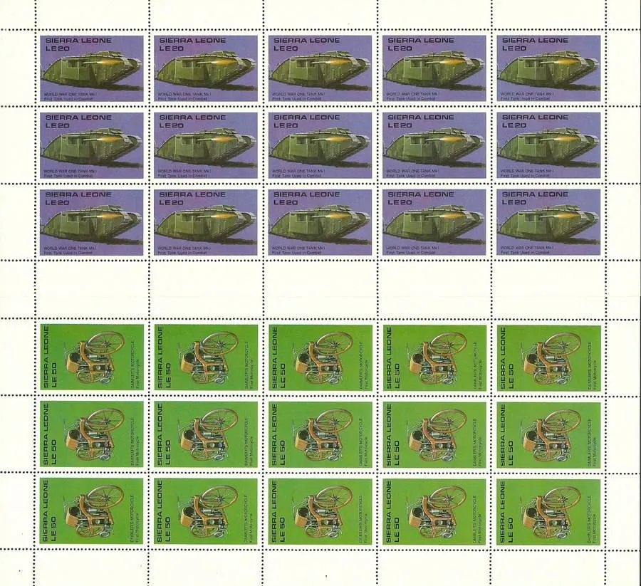 Znaczek Sierra Leone 1987 Mi ark 1010-1019 Czyste **