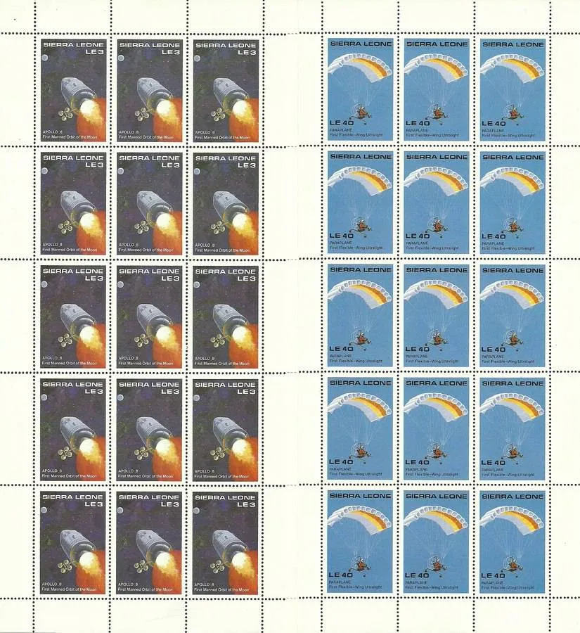 Znaczek Sierra Leone 1987 Mi ark 1010-1019 Czyste **