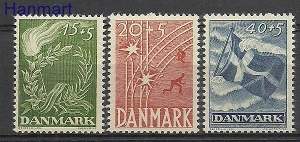 Znaczek Dania 1947 Mi 295-297 Czyste **