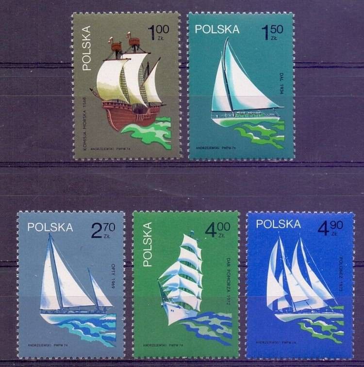 Znaczek Polska 1974 Mi 2317-2321 Fi 2170-2174 Czyste **