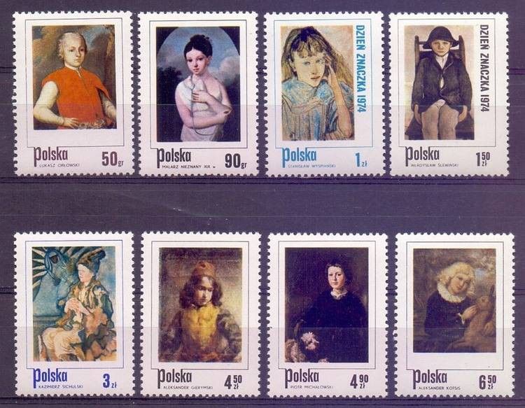 Znaczek Polska 1974 Mi 2338-2345 Fi 2191-2198 Czyste **