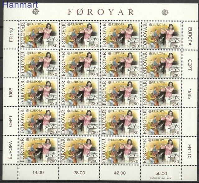 Znaczek Wyspy Owcze 1985 Mi ark 116-117 Czyste **