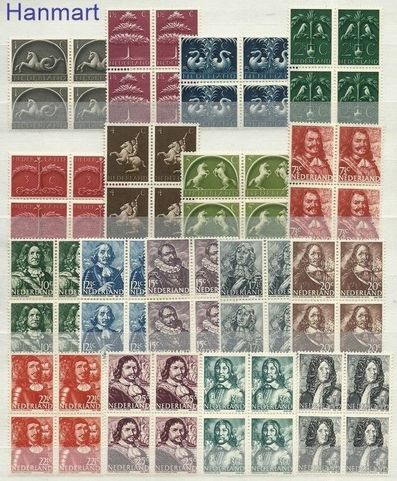 Znaczek Holandia 1943 Mi 405-421 Czyste **