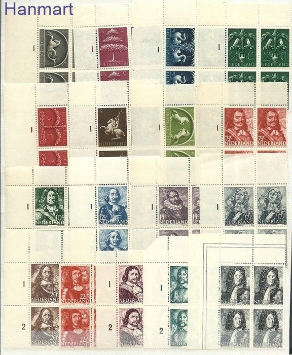 Znaczek Holandia 1943 Mi 405-421 Czyste **